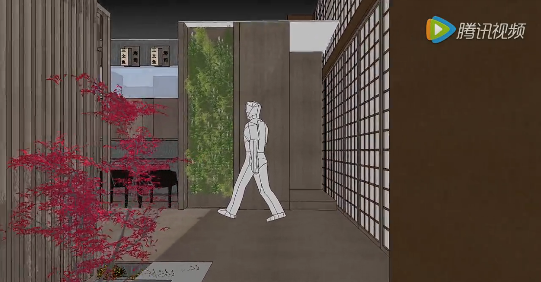 西安-方舟•居酒屋日本料理（大唐西市）室内装修3D视频动画设计