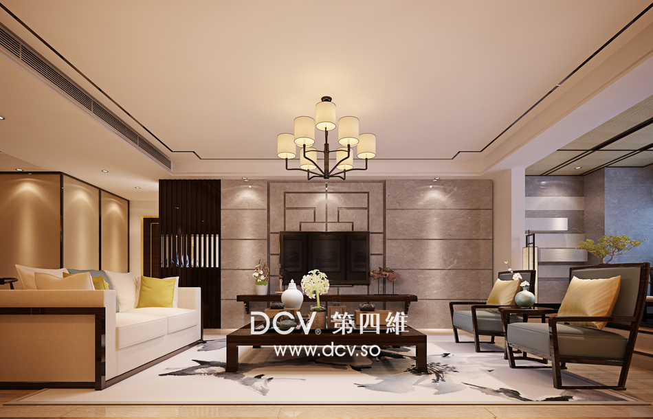 西安-曲江天鹅堡住宅新中式室内装修设计
